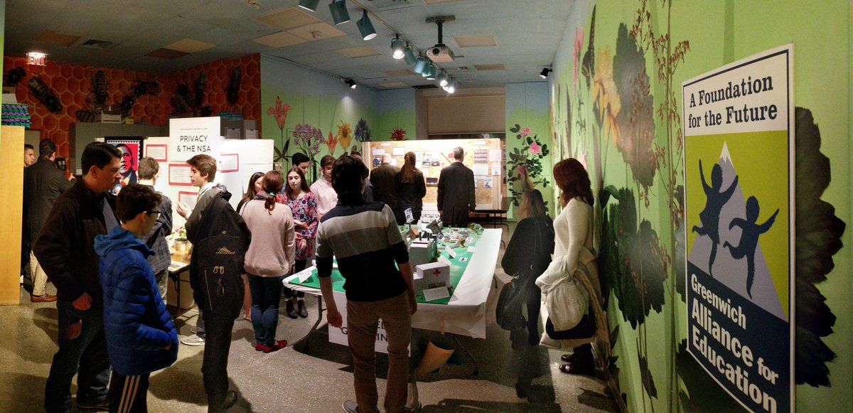 GHSInLab's tweet photo. What a night! InLab sophomores and juniors combine for a thrilling exhibition at @thebrucemuseum tonight. Here are a few quick junior shots. https://t.co/vljQtLtUHg