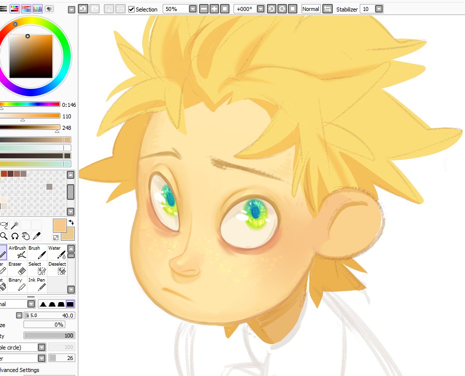 Not gonna finish it, I was just thinking "damn, Tweek's canon eyes are hardcore" so I wanted to color them