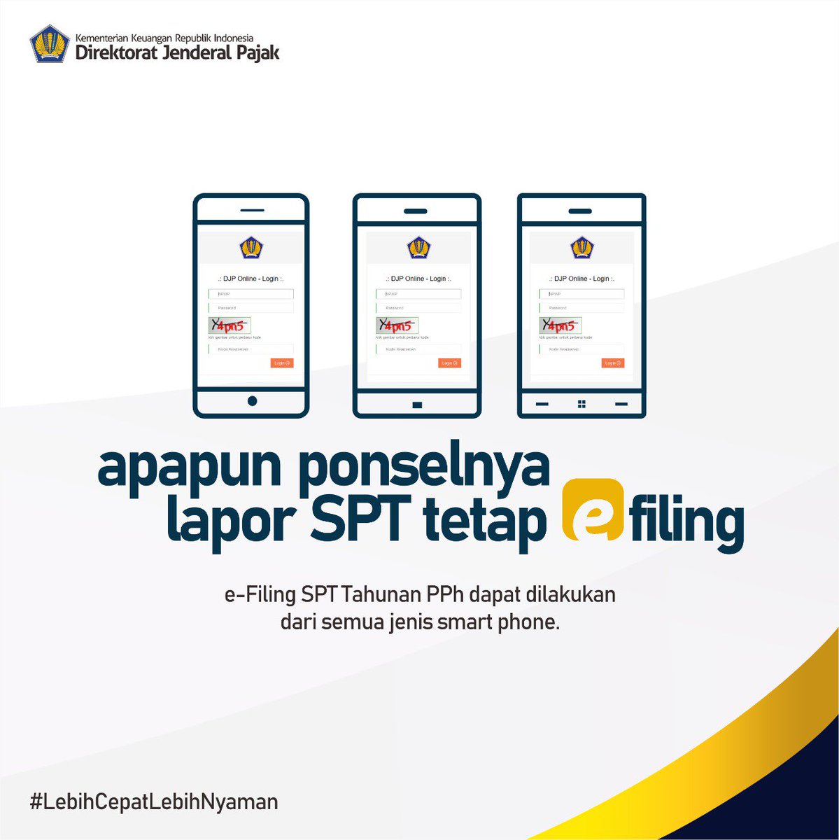 Selamat pagi #Sahabat516
Masih bingung lapor SPT Tahunan-nya lewat apa?
Efiling aja!
Praktis, tanpa antri, kapanpun dan di manapun 😊

#LebihAwalLebihNyaman
#PajakKitaUntukKita