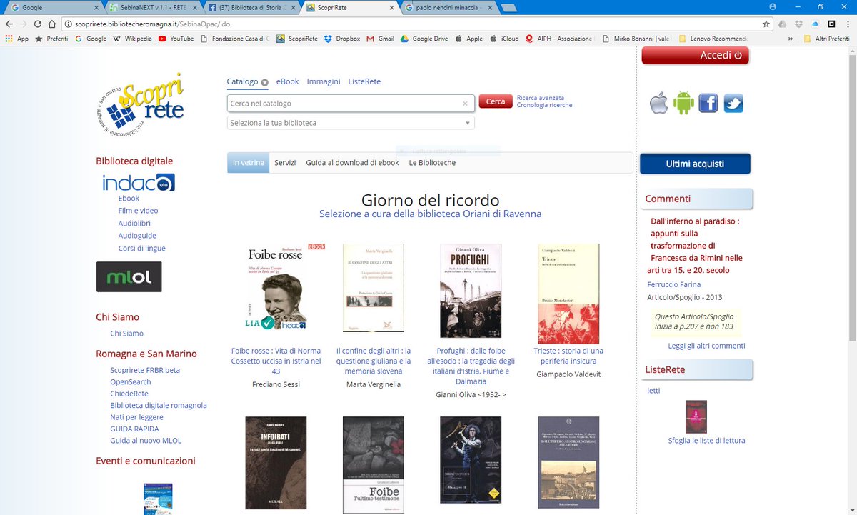 ...un #ringraziamento speciale a @ValeGine per la #vetrina di stamane su #Scoprirete <a href="/10Febbraio/">Comitato 10 Febbraio</a> #foibe #memoria <a href="/ReteBibRomagna/">Biblioteche Romagna</a> @ReteINDACO @mktgdm <a href="/M_L_O_L/">MLOL</a> #ListeRete goo.gl/P9to94 @PublicHistoryIT <a href="/antoagnoli/">Antonella Agnoli</a> <a href="/CasaLettori/">Casa Lettori</a> @00doppiozero <a href="/Finzioni/">Finzioni Magazine</a> <a href="/minimaetmoralia/">minima&moralia</a>