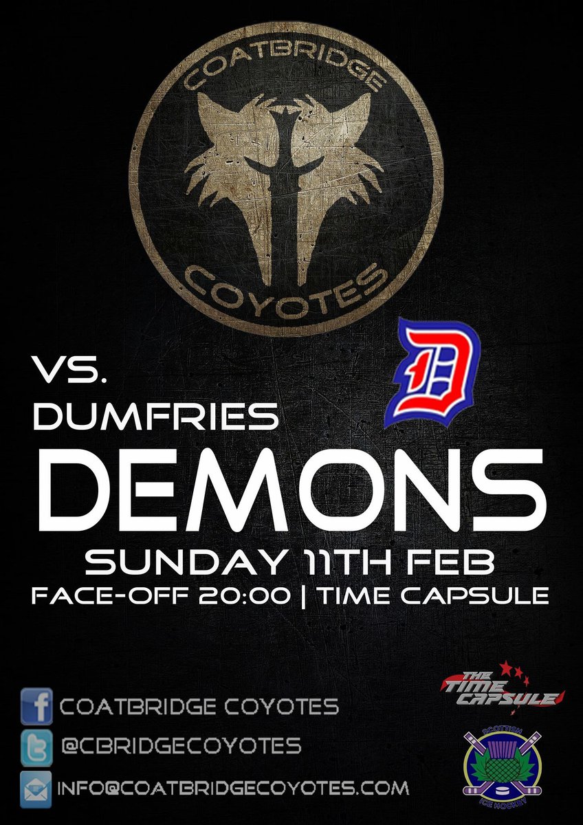 We are at home again this weekend as we welcome the Dumfries Demons to the @nlleisure Time Capsule! 

Spectators are more than welcome and as always, entry is free! 

<a href="/WhatsOnLShire/">What's On Lanarkshire</a> <a href="/ACASport/">ACAdvertiser Sport</a> <a href="/BeerLeagueUK/">Beer League UK</a> <a href="/ScotIHFix/">Scot IH Fixtures</a>