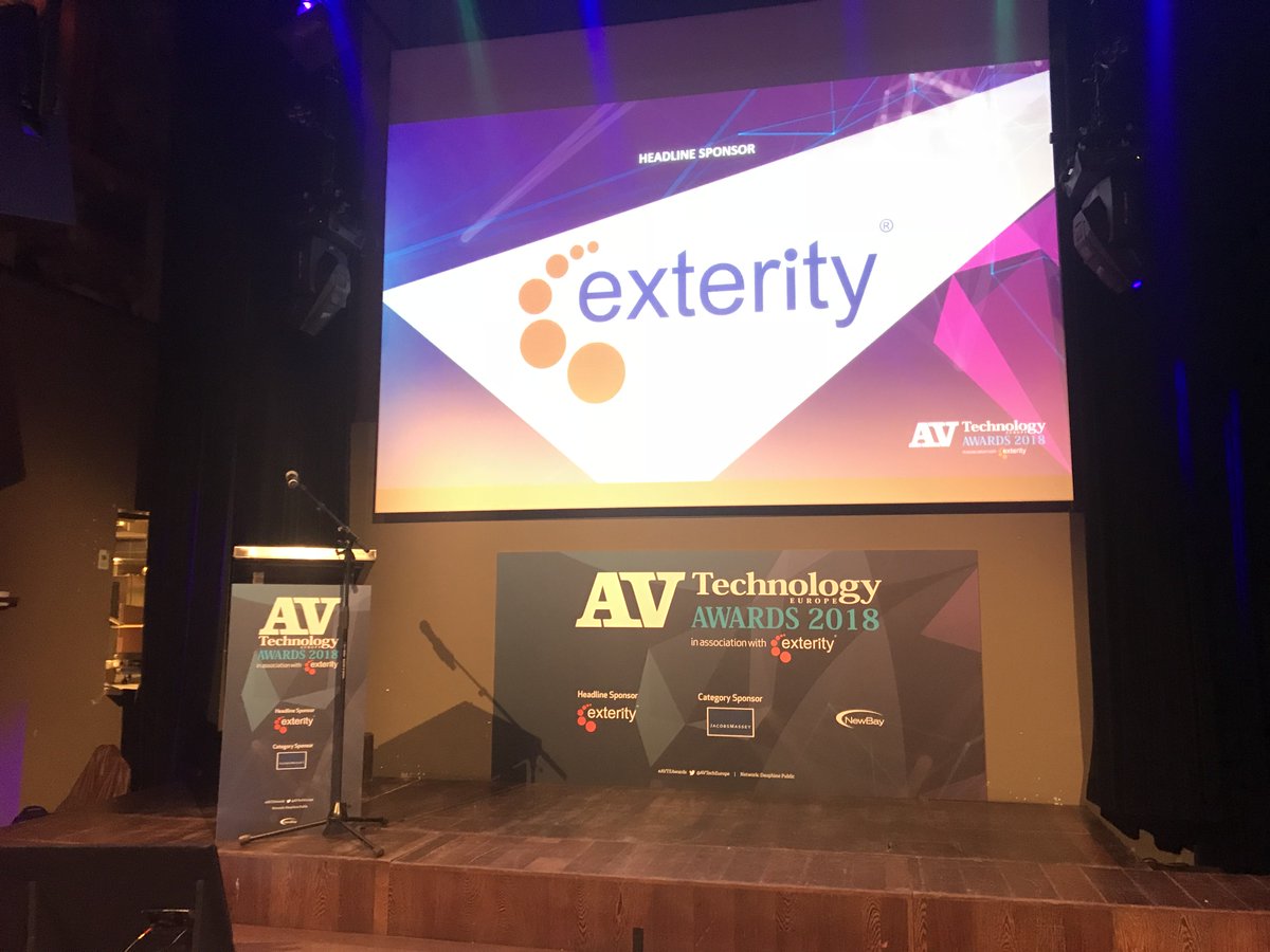 AVTechnologyMag's tweet photo. 💫Scenes from last night’s stellar @AVTechEurope Awards at #ISE2018 celebrating community and AV innovation. Great work @MichaelGarwood @Exterity @NewBayMedia #avweeps https://t.co/Dr8OqNFDrD