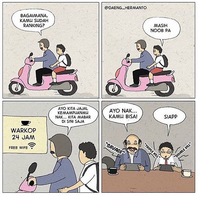 DagelanGaming's tweet photo. Cerita 
@daeng_hermanto nih, ada yang kek gini?
.
@komikin_ajah .
#dagelangaming #akur #gamemobile #ayahkuismyfather https://t.co/ejkqFmp8DI https://t.co/PI9Vl1pD0i