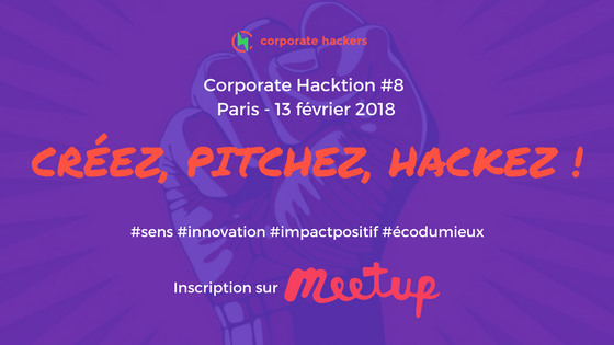 CorpoHackers's tweet photo. #Paris Mardi prochain rendez-vous au #CorporateHacktion #8 @Paris : "Créez, Pitchez, Hackez !" dans un super lieu! Pensez à vous inscrire sur @MeetupFR
https://t.co/bJpMEKVDx8 cc @sibueta @AudreySaget64 @EmmanuelAnes @zelkobo https://t.co/SeL0ZReIjy