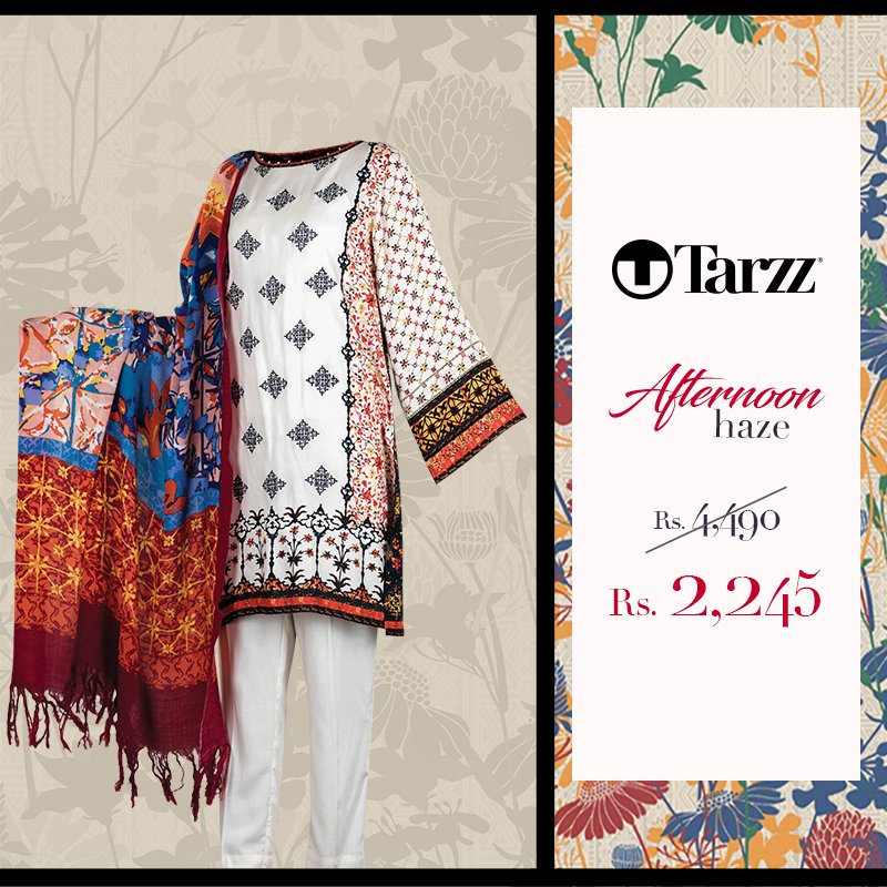 Lawn_Collection's tweet photo. Tarzz Feb Shopping Fiesta brings you FLAT 50% OFF!
A simple motif kurta gives a graceful effect instantly. With FLAT 50% OFF on our unstitched collection, it’s an absolute bargain! 
Rush over to our stores or shop online.

Visist >> https://t.co/BH4tL8Har7
#TarzzFebSale #FLAT https://t.co/ygfhCLN2lx