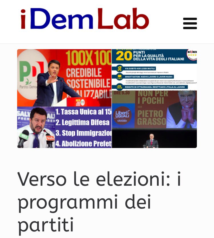 iDemLab's tweet photo. Verso le #elezioni: i programmi dei partiti. Il commento all’analisi dell’Istituto Cattaneo https://t.co/ZhX5F1Qsnl #4Marzo2018 https://t.co/ysOsa28gD2