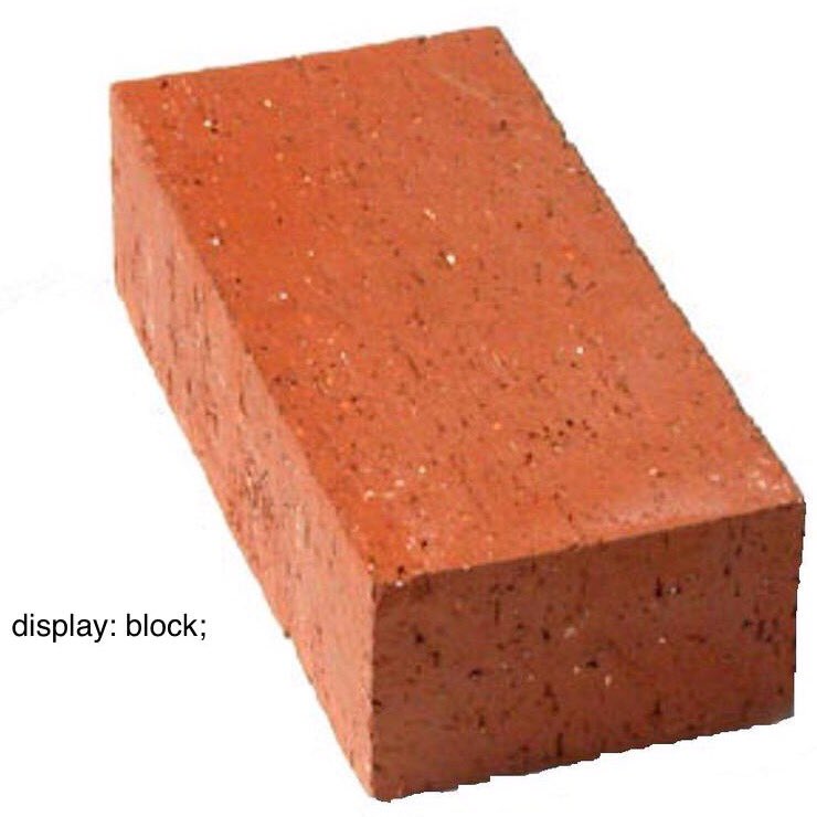 Einzelner Backstein: 'display: block;'