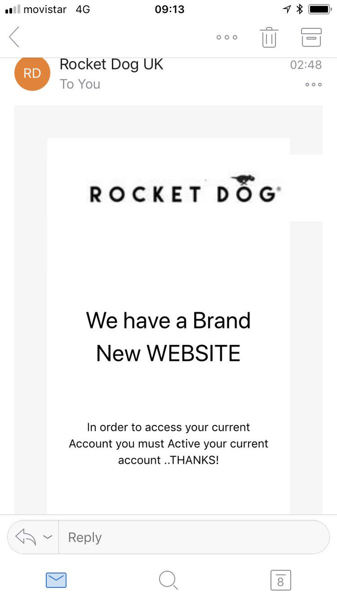 KateeT's tweet photo. @rocketdogbrands did you guys send this email? Seems a bit dodgy! https://t.co/OSwxG9iPjn