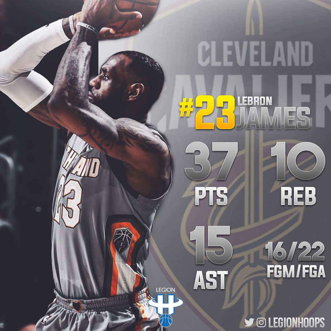 LegionHoops's tweet photo. LeBron James put Cleveland on his back tonight. https://t.co/hMAXKPuQRe