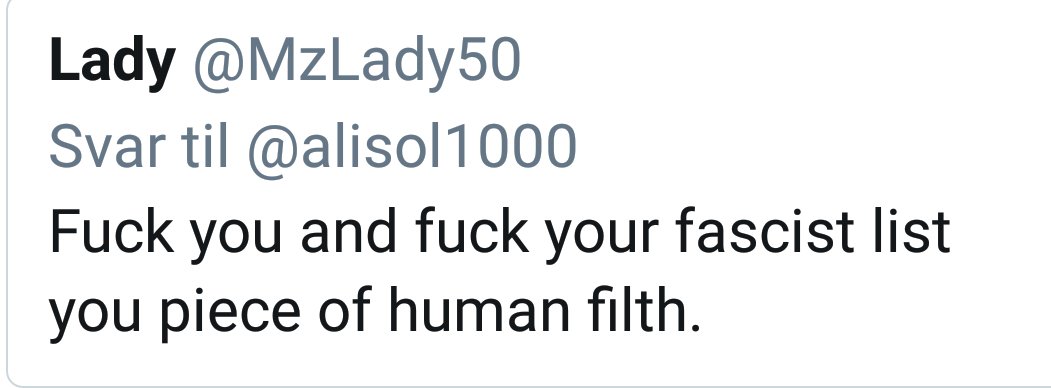 alisol1000's tweet photo. This lovely "Christian" @MzLady50 is harassing and threatening liberals. These are a few of her public messages. If you like discussing with fanatics, enjoy, but stay away if you don't want lots of threats. Btw there's no nazilist or satan worshipping. She lies too
#lunatic https://t.co/uhNonSvaUV