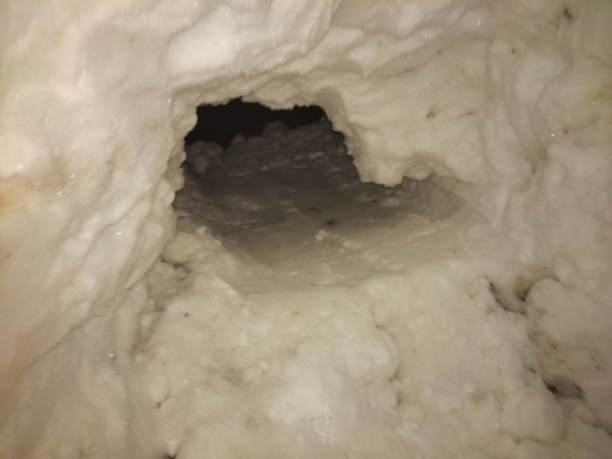 jy_zuo's tweet photo. To demonstrate the firmness of the pile, I managed to dig through the big mount of snow https://t.co/6RPJbV2az2