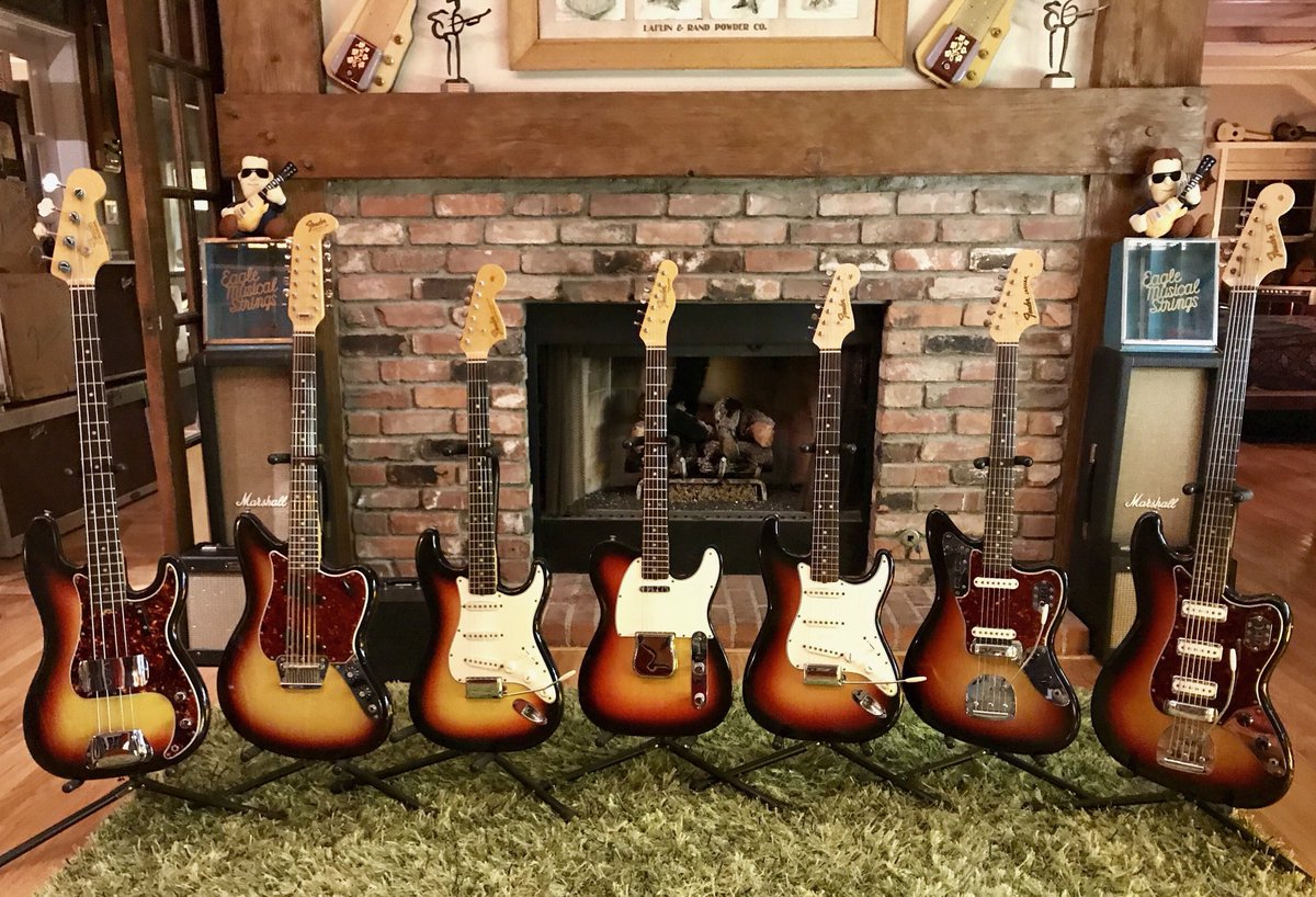 JBONAMASSA's tweet image. 1960’s Transitional Logo Fender Fun at The Nerdville Bespoke Ceramic Tile and Musical Instrument Company this evening. 😎👍
