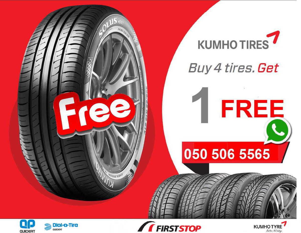 qpuae's tweet photo. Kumho defines itself through innovation and quality. Claim Our 3+1 Deal, available for you to claim now. For Booking,Price,Tire Availability. Please Use:
WhatsApp: 050 506 5565.
Toll-Free Number: 800 382728.

#alserkalkumho #alserkalautomotive #quickpit #dialatire #tyres #tires https://t.co/GJWO4Fccj5