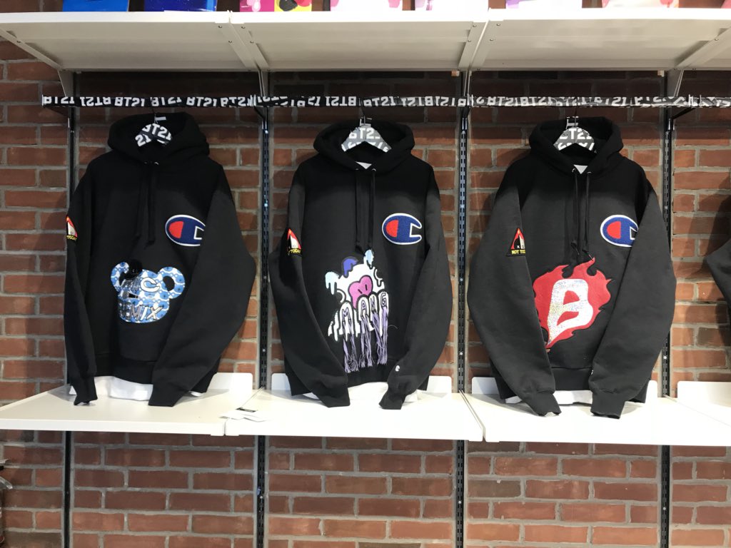 BT21 releasing them Champion Hoodies 