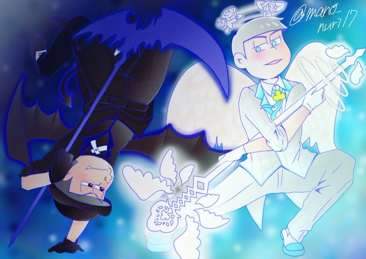 まのぬり Wカラ松 悪魔と白天使 や やっと完成した おそ松さん カラ松 2月2日 T Co L1nhfg81kj Twitter