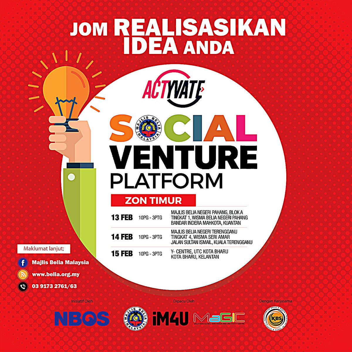 BeliaMBM's tweet photo. POHON HEBAHKAN / KONGSI INFO

*ADA IDEA* 
✅Tentang khidmat masyarakat/komuniti
✅Tentang inovasi sosial
✅Tentang gerakan kesukarelaan
✅Tentang…Tentang…
Tentang *APA SAHAJA* idea projek kreatif dan bersifat mensejahterakan masyarakat!!!

Jom Temui Kami https://t.co/eOvr9orGHu