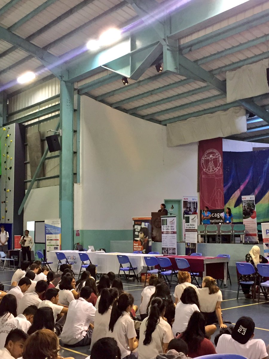katemacdon's tweet photo. Opening remarks at Le Bocage International School in #Mauritius. Guest speaker and alumni of LBIS speaking of the opportunities and importance of post secondary education. https://t.co/U0rMKPt9DB