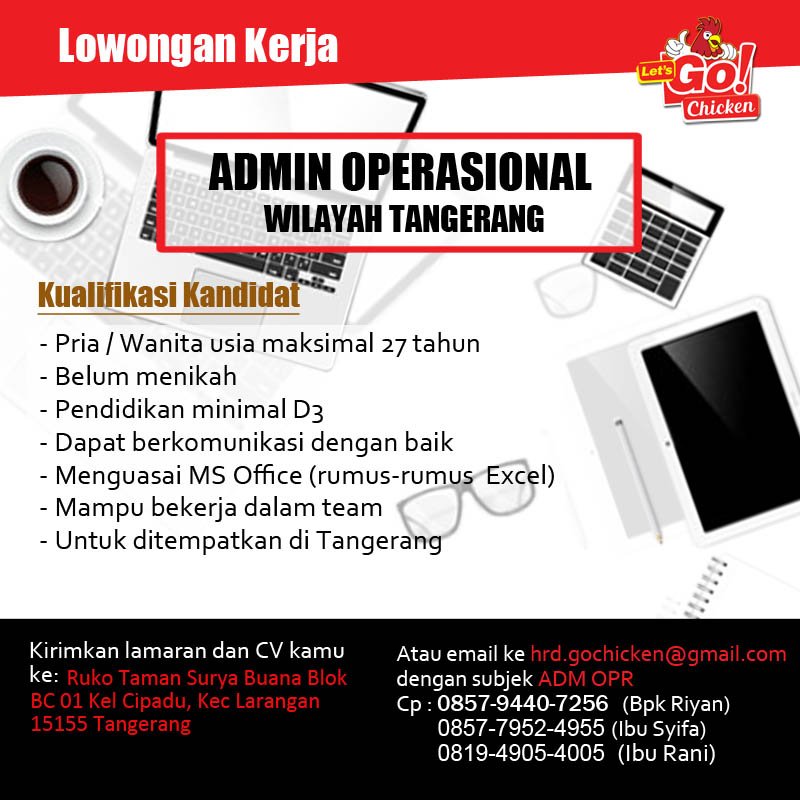 letsgochickenid's tweet photo. lets go chicken Dibutuhkan segera. Bagi yang berminat bisa langsung melamar #letsgochicken #lowongankerja https://t.co/RDtpbgWLih