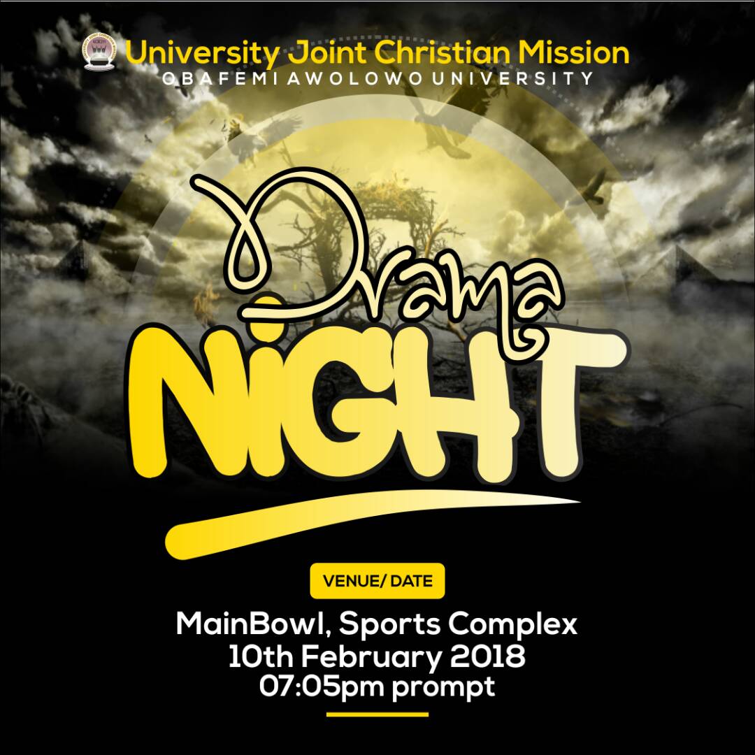 ujcmoau's tweet photo. We specially invite you to our drama night coming up on Saturday.Scriptures would be transformed into pictures for the eyes to behold.Don't come alone👍
@ecuoau @FSFOAU @WCFOAU @casoroau @NCCFOAU @rcfoauife @bsfoau @GSF_OAU @charisoau @oauchristians
#EnduedwithStrength #ujcmoau https://t.co/aiG11c4SK6