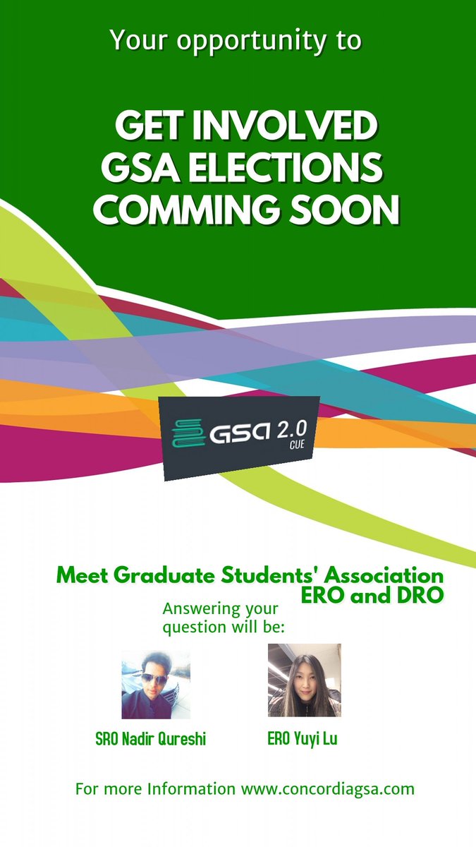 GSA ELECTIONS Heating up #getinvolvedgsa2018