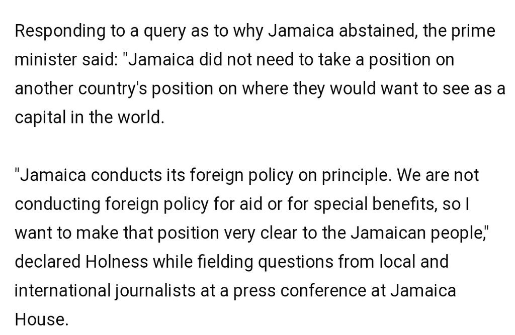 It's a bit more complicated than that, Andrew. #Jamaica #Jerusalem #UN #Holness