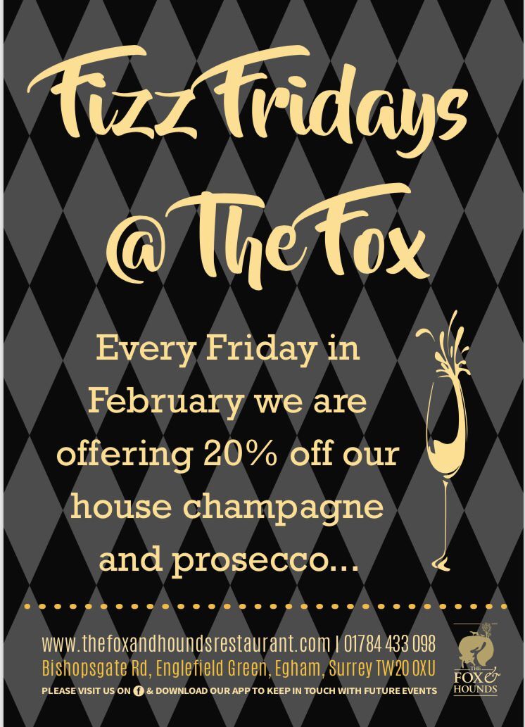 Fizz Friday at The Fox tomorrow. See you there! 🦊 🍾 🥂 🦊