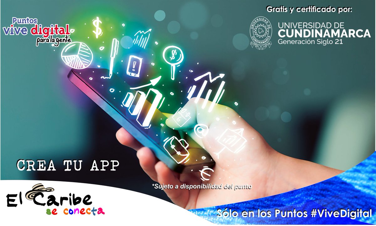 CaribeSeConecta's tweet photo. Sabemos que te aburren las mismas cosas, por eso te ofrecemos #CreaTuApp uno de nuestros niveles en #SoyDigital, anímate es GRATIS y te certifica la #UCundinamarca https://t.co/BQI8dMKsZS