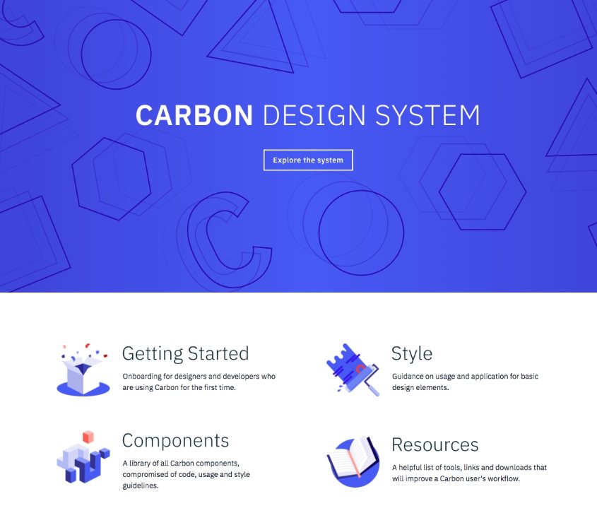Carbon，来自 IBM 的设计系统。基础的设计系统，更适合前端工程师 #设计资源 // Carbon Design System https://t.co/Tr2sLwm51U https://t.co/dLizOKoXpz 1