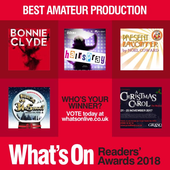 FINALISTS ANNOUNCED!
VOTE FOR YOUR WINNER in the BEST AMATEUR PRODUCTION category HERE > whatsonlive.co.uk/readers-awards…