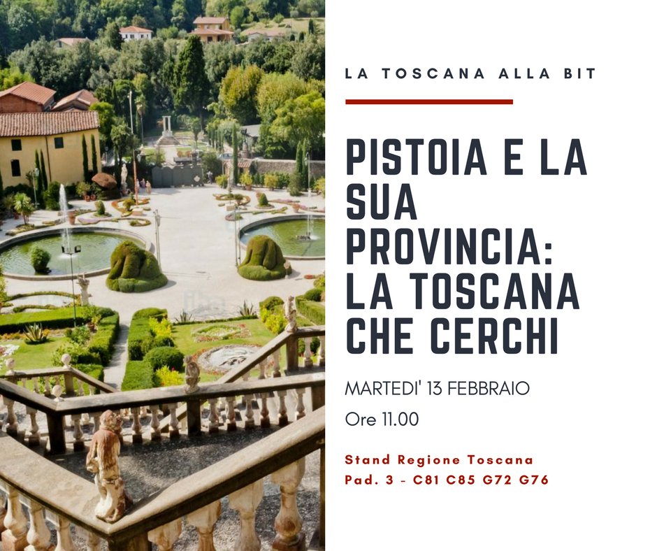 redazioneTPT's tweet photo. A pochi chilometri dalle mete toscane più note c'è una terra di bellezze paesaggistiche, arte e cultura... #Pistoia, una terra che può essere una vera scoperta. Per saperne di più ti aspettiamo alla @bitmilano nello stand della @regionetoscana martedì 13 febbraio alle ore 11 https://t.co/KsVlO7L8nJ