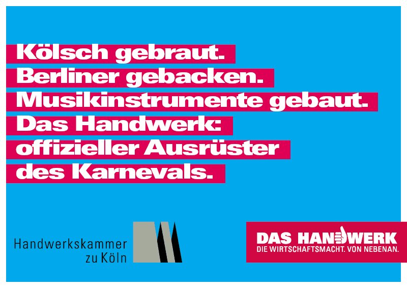 hwk_koeln's tweet photo. ... und das Wetter passt auch. @hwk_koeln wünscht allen Jecken einen schönen #Fastelovend. #Alaaf! https://t.co/m9tcPmTCz1