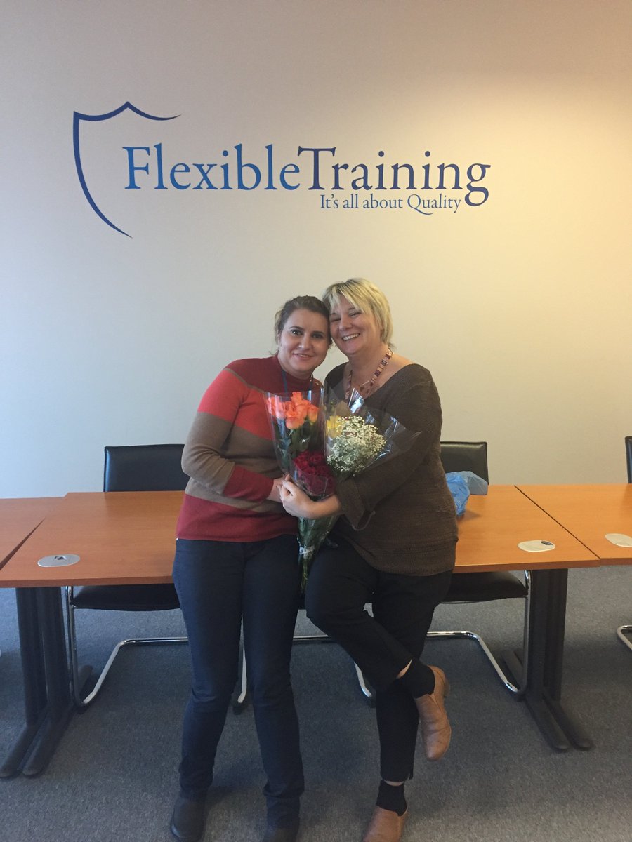 FlexTrainingLtd's tweet photo. Some lovely flowers for Claire and Andreea from another happy learner! Thanks Lisa Hedges and Congratulations on completing your Level 2 #Apprenticeship with @FlexTrainingLtd . https://t.co/8Trkh2uTc0
