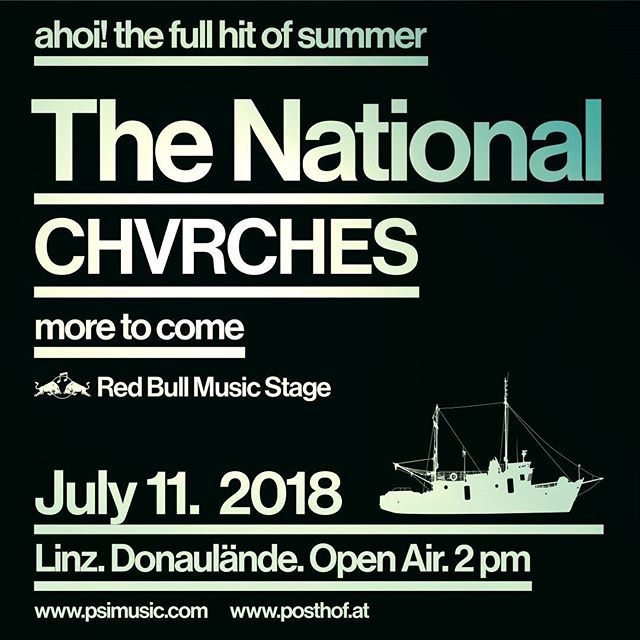 Posthof_Linz's tweet photo. via https://t.co/N8Gczy1flu: Ahoi! The full hit of Summer mit @thenational und @churches, @redbullmusic Stage & more to come!
Mi. 11. Juli 2018
Donaulände Linz / Open Air
Jetzt Tickets sichern!
#afhos18 #afhos #ahoi #linz https://t.co/GHI4GnKccL