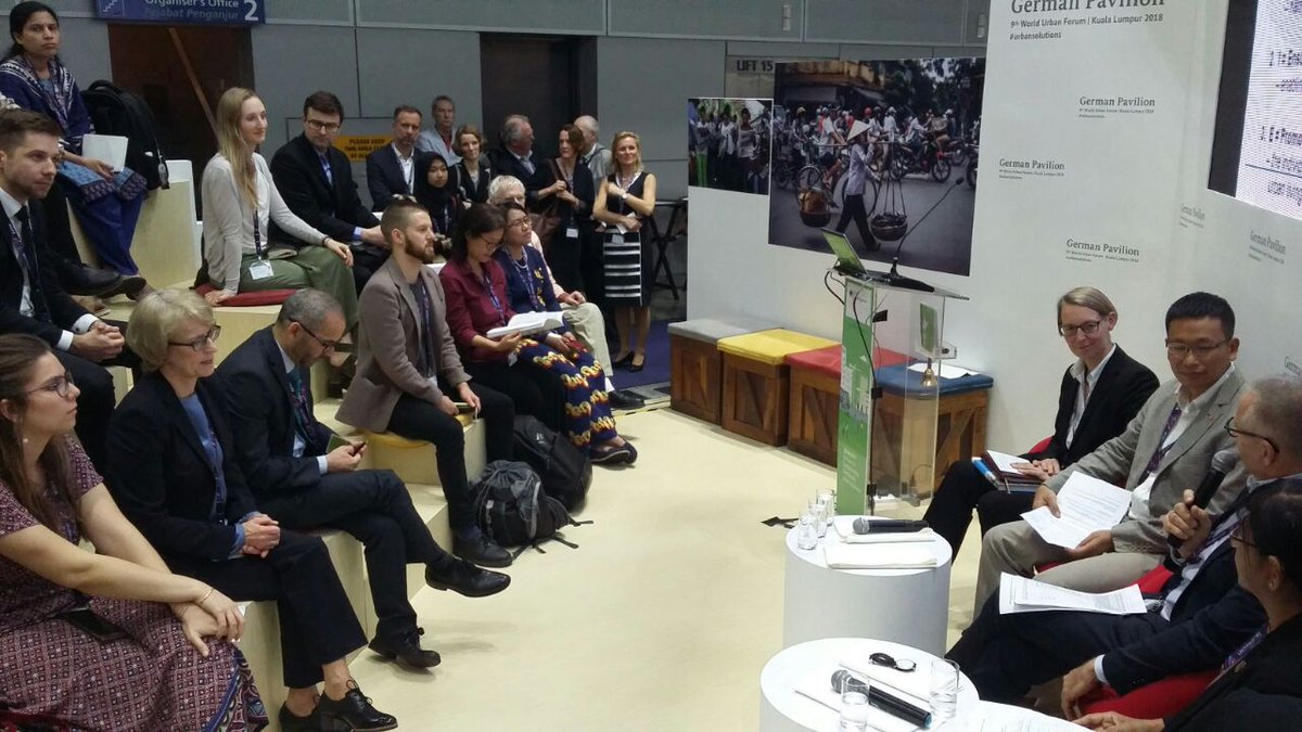 Urbanet_info's tweet image. &quot;We have gathered here under the hashtag #Urbansolutions, not #Urbanproblems&quot;, Andreas Proksch @giz_gmbh @WBGU_Council #WUF9 German Pavilion