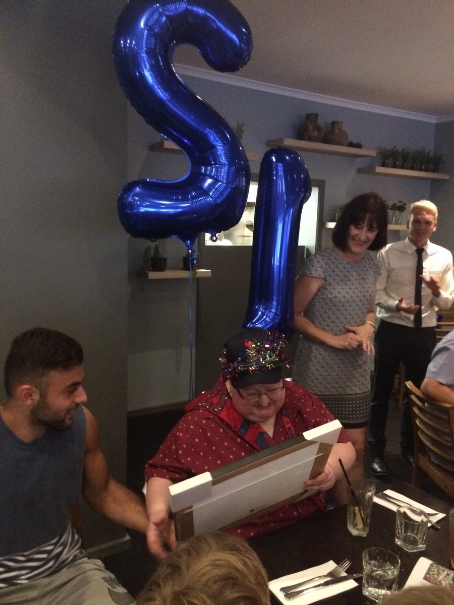 DeeArmy's tweet photo. Congratulations 21 Year Member, James Thomson. Hip, hip hooray! Thanks to the wonderful crew at Rocksalt for welcoming the gang &amp; to @salem1507 for presenting James with his 21st present 🎉🎉❤️💙 https://t.co/QoRKnELbK6
