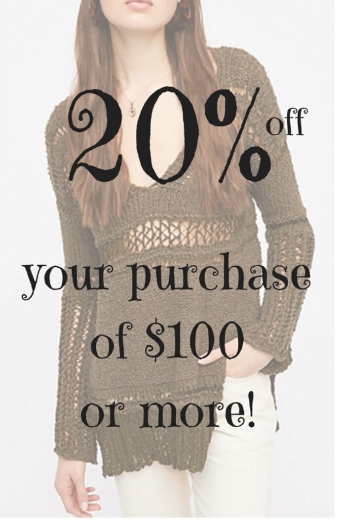 femmebotstyle's tweet photo. Shop and Save. Take 20% off your entire purchase of $100 or more! Today (2/08/18) in store only 10-7pm #femmebotstyle #wearconfidence #empowerment #bohochic #ridgewoodnj #instafashion #freepeople #instagood #flyingmonkeydenim #rockandroll #shopandsave #sale #fembot #shopping #lbd https://t.co/rE4JA2aqJM