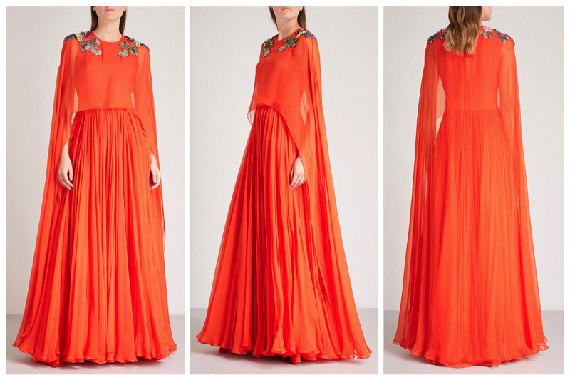 alexander mcqueen orange dress