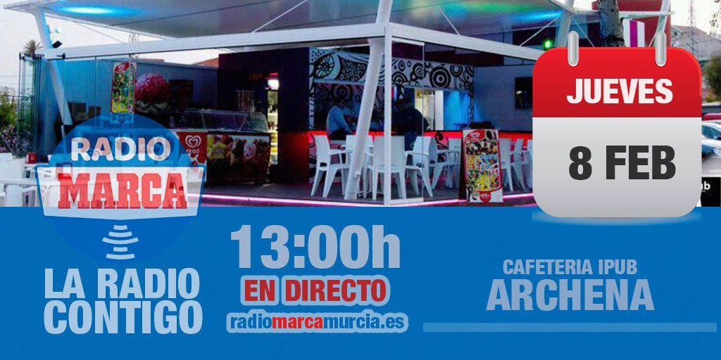 MurciaDeportivo's tweet photo. 🕐Este mediodía volvemos a #Archena contigo. Gracias a Constu Archena hoy nos desplazamos hasta cafetería @iPubArchena para contar desde el Valle de Ricote toda la actualidad del deporte.

Rodeados de invitados con muchas cosas que contar en vivo y en directo. https://t.co/OgpfkH9Vry