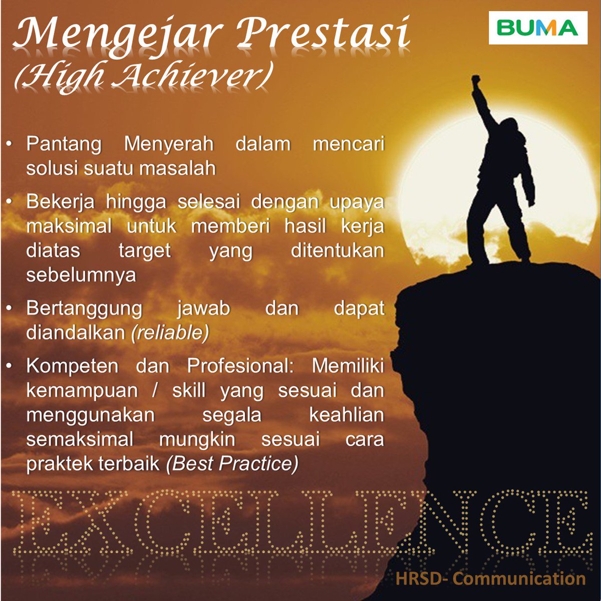 BUMAofficial's tweet photo. Mengejar Prestasi (High Achiever) adalah salah satu Key Behavior dari Nilai-niali BUMA B'EXCITE - Excellence

#BEXCITE https://t.co/817kOcEdQe