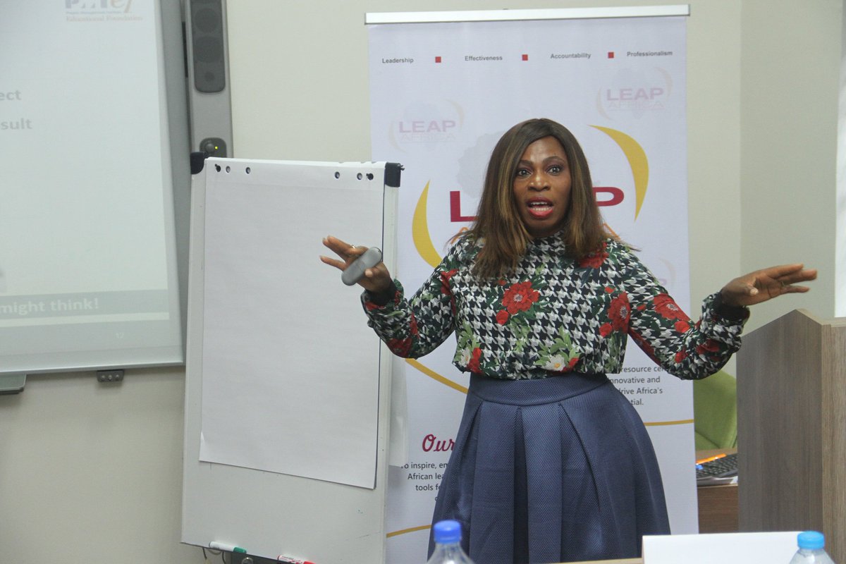 LEAPAfrica's tweet photo. This immersion programme for our #LEAPSIP2018 Fellows is proving extremely worthwhile. Still so much insights from our faculty.
"Know and write down your project charter - know what is required.
Reach an agreement before your kickstart a project". - Titi Park of @afrissanceNG https://t.co/Xb5UUrJpQc
