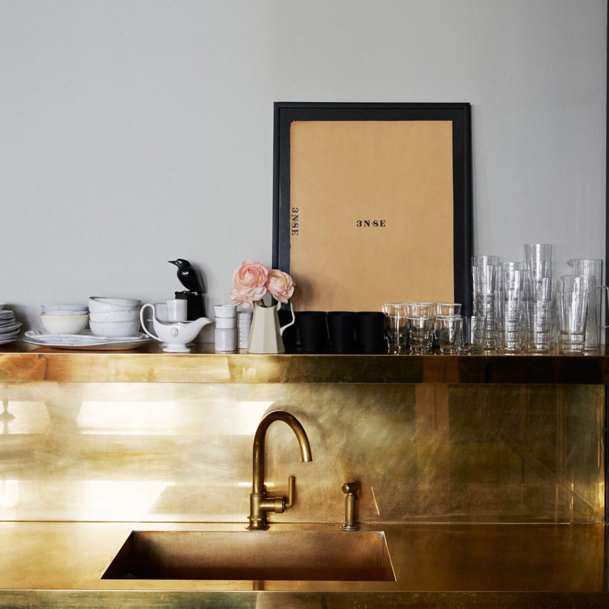 Brass Backsplash Brass Backsplash In Kitchen Kuchendesign Haus Kuchen