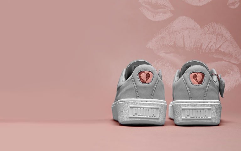 puma basket platform valentine