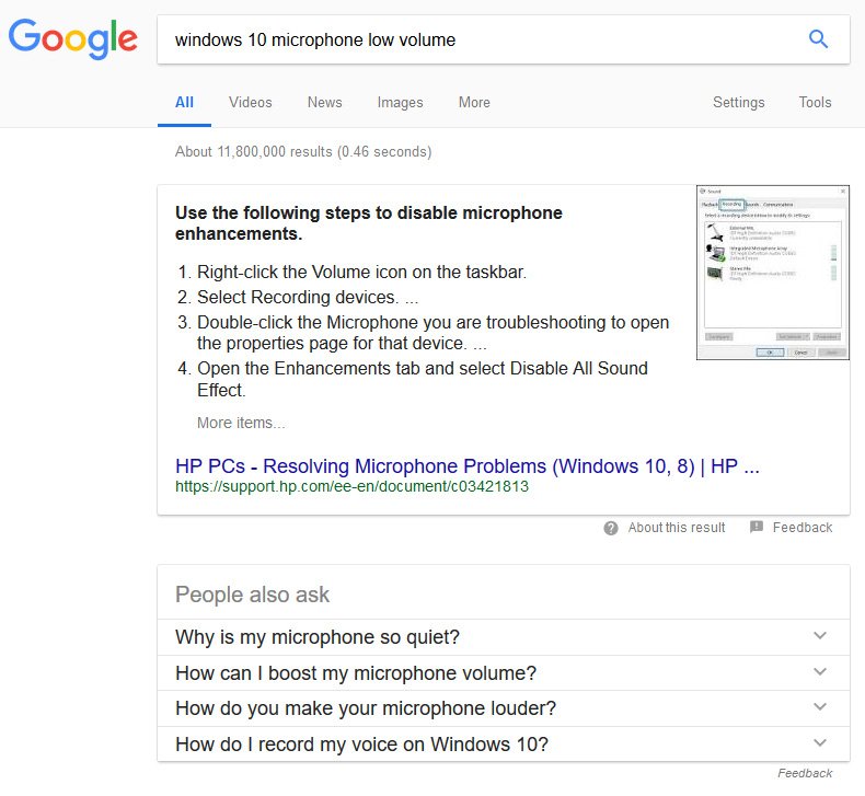 bparlan's tweet image. How come connecting a #mircophone to #windows10 can be such painful &amp;amp; unsolvable #issue? 11 million page about a #problem named low volume issue. And none is working #atm. I&apos;m having same problem in 3 different pc right now. Mics are #ok. Tried all regular &quot;solutions&quot;. #microsoft