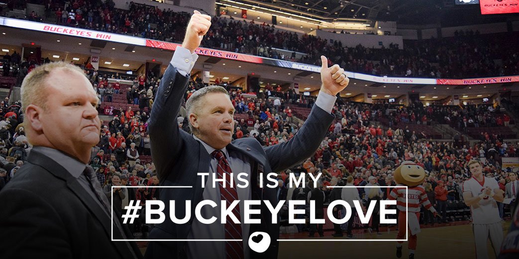 OhioState's tweet photo. "I’m happy to call myself a Buckeye because of all the remarkable opportunities this University creates for its students and the community. Our team is impacted by that on a daily basis. That is my #BuckeyeLove." 

- Chris Holtman, @OhioStateHoops Men's Head Coach https://t.co/U0DMI59p6S