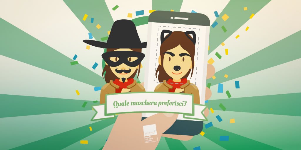 engitel's tweet photo. A #Carnevale quale maschera preferite? #Digitale o #Analogica?
#Mask #Insta #snapchat #instagram #filtrosnapchat #filtroinsta #filtro #filter #SnapchatFilter #it #socialmedia #socialaddicted #webaholic #smm #Carnevale2018 https://t.co/e727zqYScf
