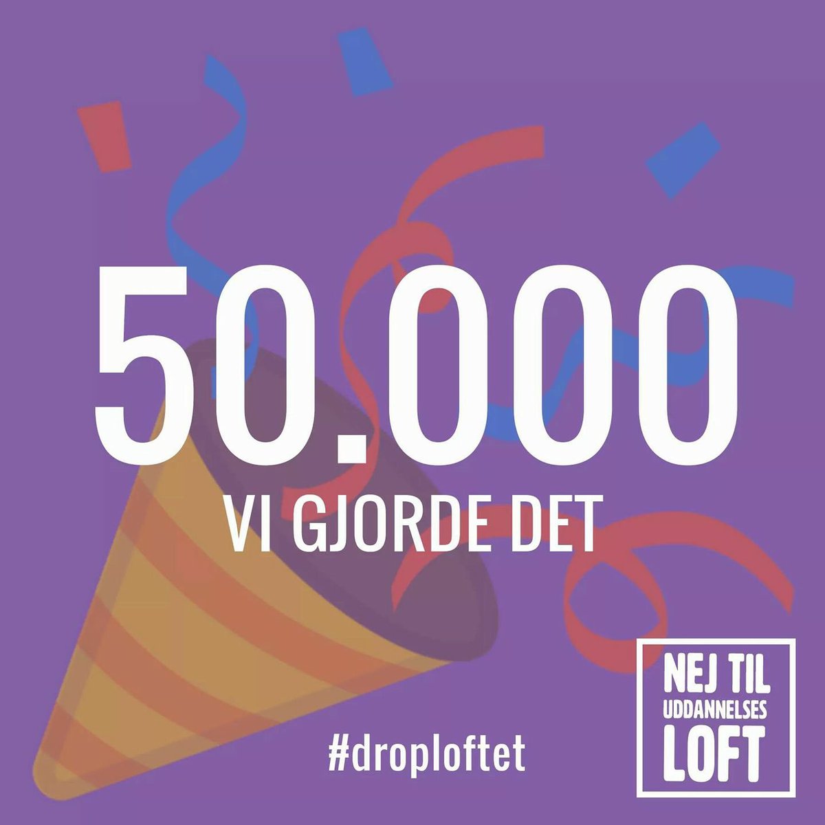 Smdoost's tweet photo. VI GJORDE DET! Men kampen er først lige begyndt. Jeg ser frem til at tage en god debat om uddannelsesloftet #Borgerforslag #droploftet https://t.co/2eeZnybWC9