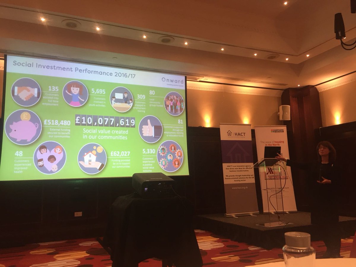 Onward_Homes's tweet photo. "Social value runs through us like a stick of rock" - our CEO Bronwen explains Onward's drivers for social value at the  #nhcsv18 conference with @HACThousing https://t.co/BKhn5aRHSh