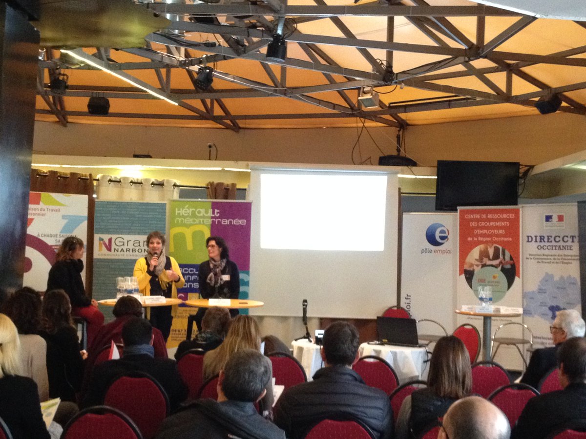 MyGrandNarbonne's tweet photo. Célia de la Maison du travail saisonnier Narbonne-Béziers est intervenue lors de la rencontre régionale «Saison 2018 : je recrute autrement !» organisée à Gruissan par la MTS et les acteurs du #tourisme et de l' #emploi pour présenter des solutions de recrutement aux employeurs ! https://t.co/zUJicgrO4X