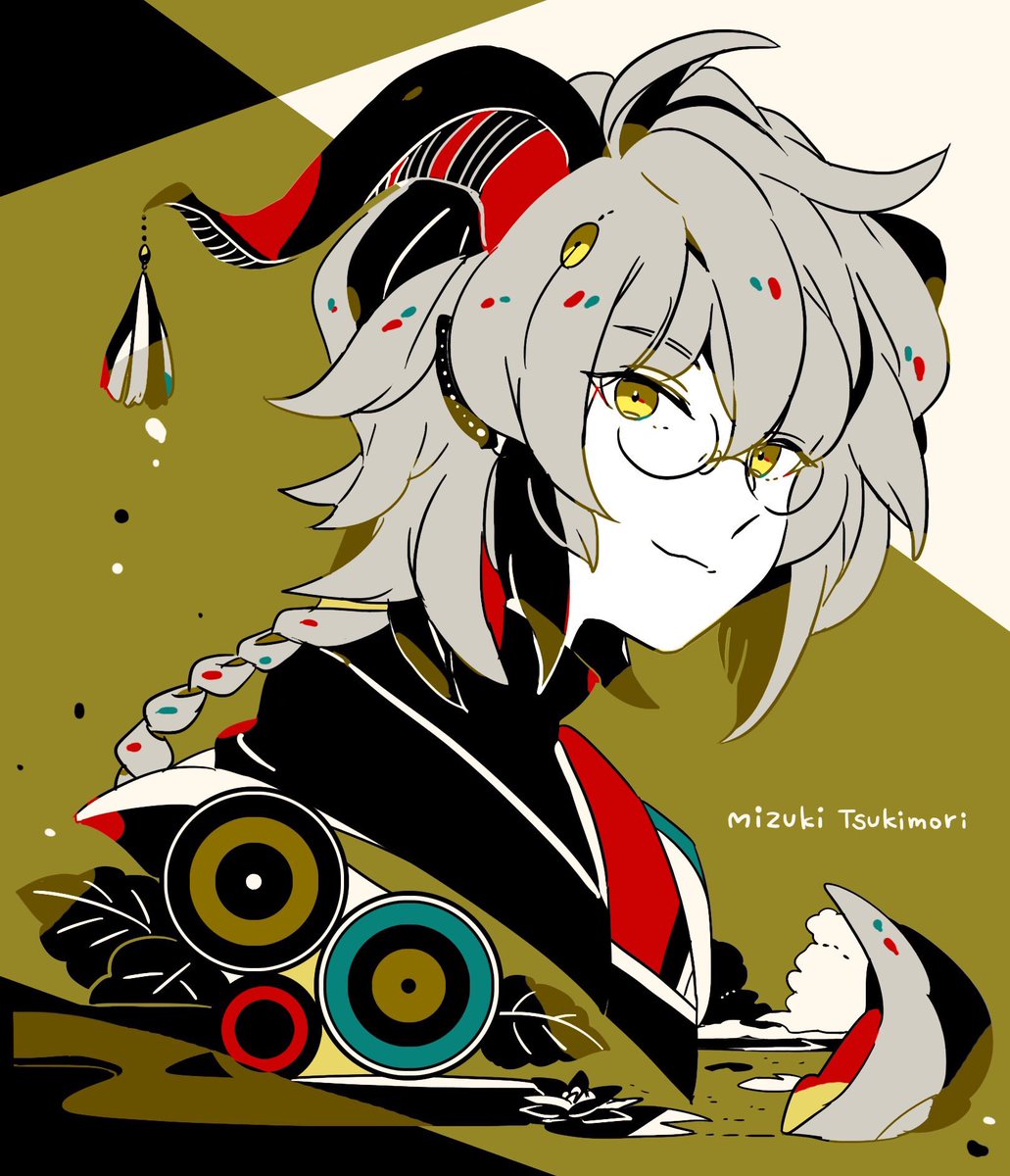 「とにかく眼鏡男子の顔が描きたくなって思うままに描いた?ですが気に入っていただけて」|月森水貴｜Mizuki Tsukimoriのイラスト