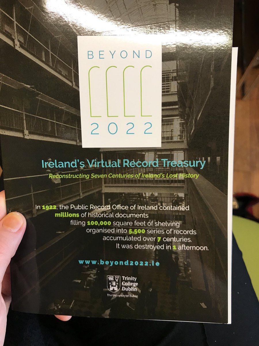 Aiserz's tweet photo. Happy to be attending this today at trinity!! Very ambitious project but no doubt it will be successful! #beyond2022 #uccdh https://t.co/I6N4pNJcFv